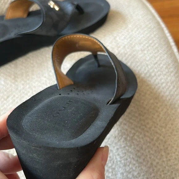 ▪️Coach Monogram Wedge Sandals - Picture 5 of 9